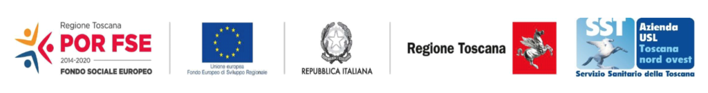 partner del progetto: Regione Toscana, Unione Europea, Fondo Europeo di Sviluppo Regionale, Repubblica Italiana, Fondo sociale europeo, Azienda USL Toscana nord ovest